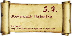 Stefancsik Hajnalka névjegykártya